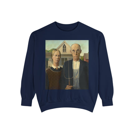 American Gothic by Grant Wood Unisex Garment-Dyed Sweatshirt