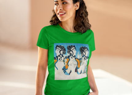 Reproduction of Ladies in Blue by Emile Gilliéron Women's Midweight Cotton Tee
