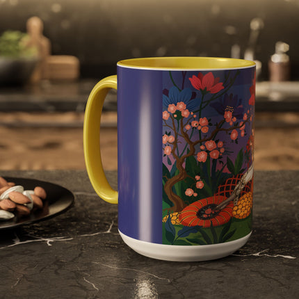 The Garden Of Quiet Reverie Colorful Mugs – Art Deco Botanical Serenity
