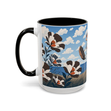 🌊🌼 The Windswept Seaside Promenade Colorful Mug – Art Deco Coastal Elegance