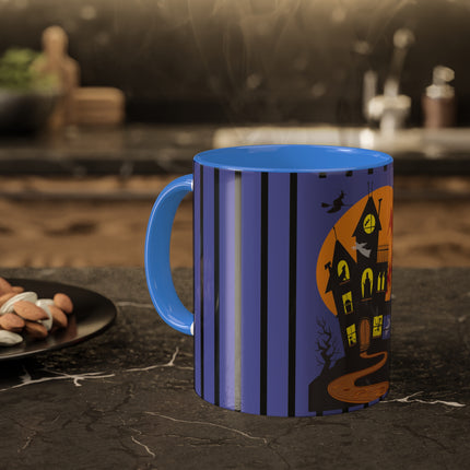 Halloween Night at the Haunted House Colorful Mugs, 11oz