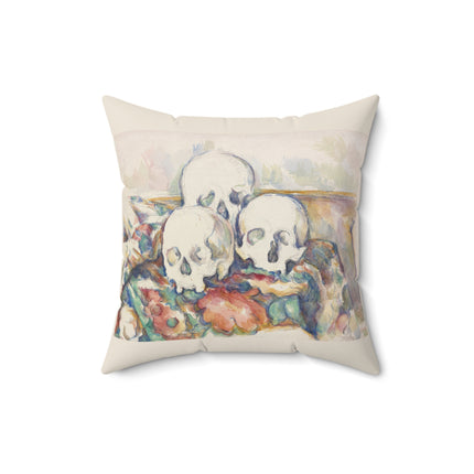 The Three Skulls by Paul Cézanne Spun Polyester Square Pillow