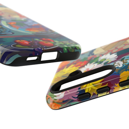 Floral Fishbowl Still Life Phone Case – Vibrant Harmony & Colorful Life