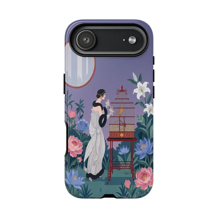 🌸🐦 The Lady Of The Garden Birdcage Phone Case – Art Deco Floral Elegance