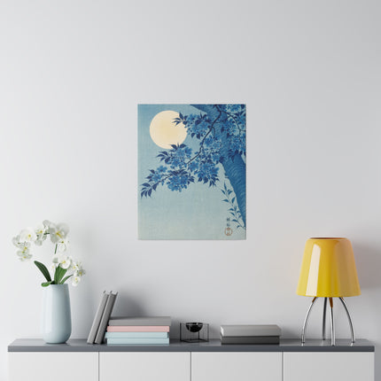 Blossoming Cherry on a Moonlit Night by Ohara Koson – Japanese Serenity