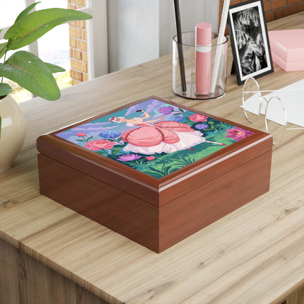 🎭🌸 The Lady Of The Secret Masquerade Jewelry Box – Art Deco Garden Fantasy