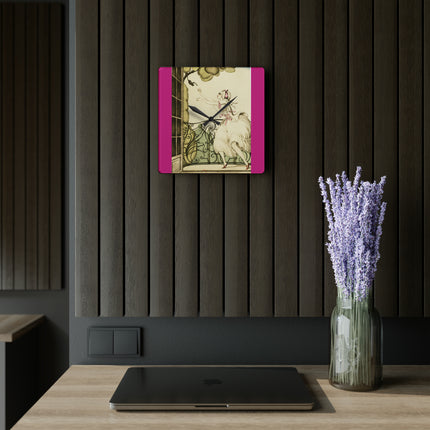 Sur talons rouges (On Red Heels) pl 02 by Gerda Wegener Acrylic Wall Clock, Round and Square