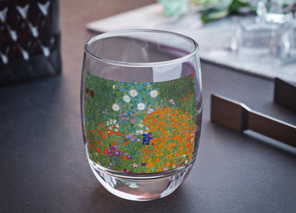 Cottage Garden by Gustav Klimt Whiskey Glass