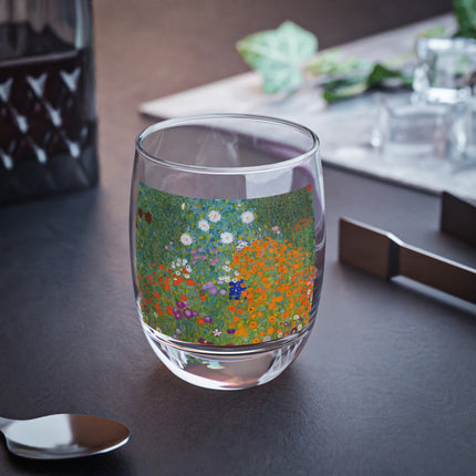 Cottage Garden by Gustav Klimt Whiskey Glass
