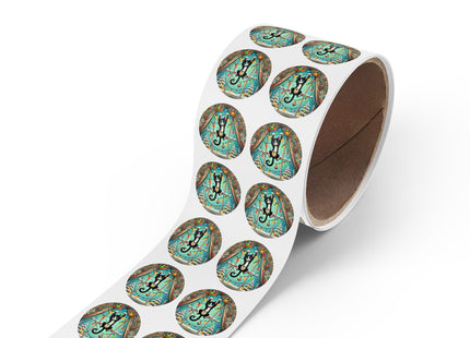 Mischief in Tinselland Round Sticker Label Rolls