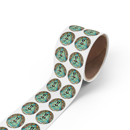 Mischief in Tinselland Round Sticker Label Rolls