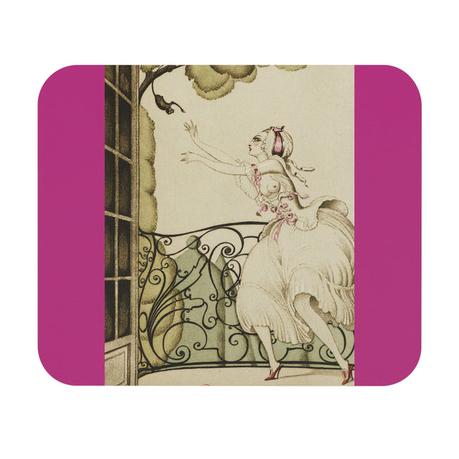 Sur talons rouges (On Red Heels) pl 02 by Gerda Wegener Mouse Pad, Rectangle