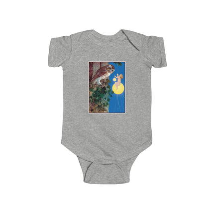 Hark, Mister Owl! Baby Bodysuit – Moonlit Owl & Enchanted Storybook Scene