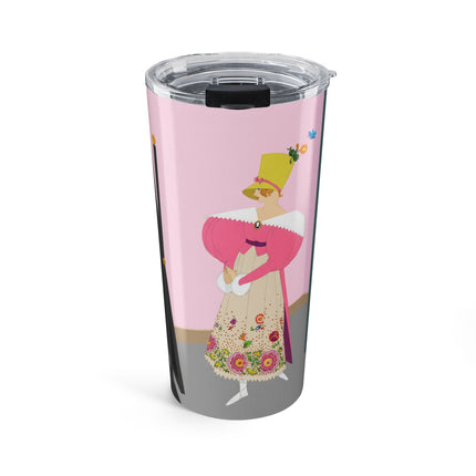 The Yellow Hat 20oz Tumbler – 1920s Vogue Whimsy & Playful Elegance