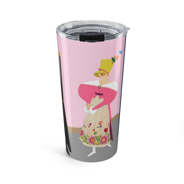 The Yellow Hat 20oz Tumbler – 1920s Vogue Whimsy & Playful Elegance