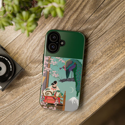 Peacock Garden Phone Case – Japanese Elegance & Timeless Beauty