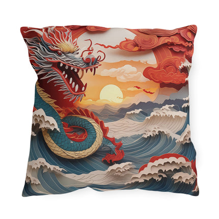Emergence of the Dragon Outdoor Pillows