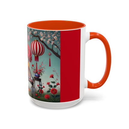 Reading in a Painted Garden Colorful Mugs (11oz, 15oz)
