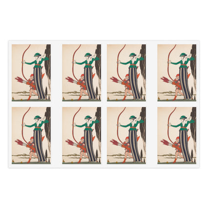 L'Arc Rouge by George Barbier Sticker Sheets