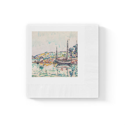 Concarneau by Paul Signac White Coined Napkins