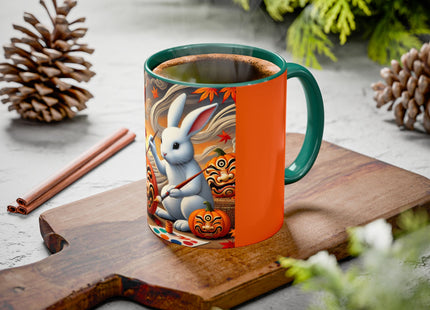 Halloween Rabbit’s Kabuki Jack-o’-Lanterns Colorful Mugs (11oz, 15oz)