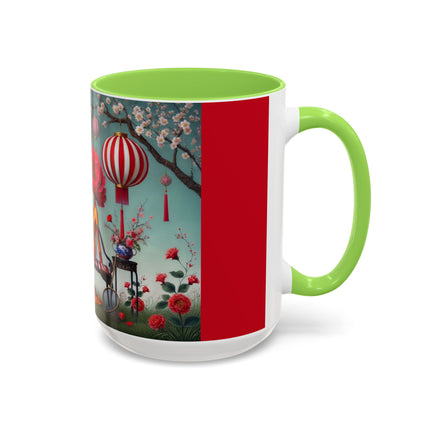 Reading in a Painted Garden Colorful Mugs (11oz, 15oz)