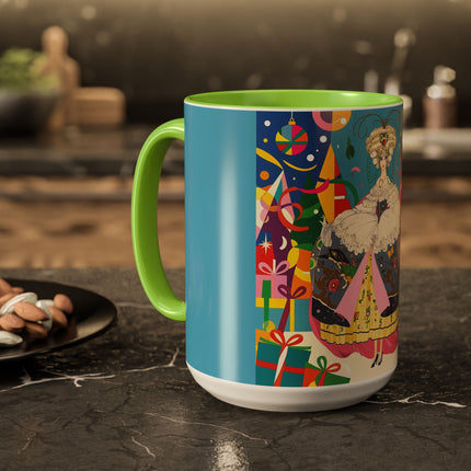 🎀✨ The Christmas Court Of Joy Colorful Mug – Art Deco Holiday Fantasy