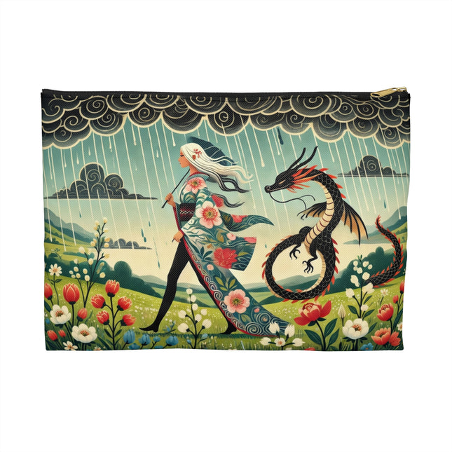 The Dragon Fairy’s Stride Flat Pouch – Power, Motion & Stormlit Elegance