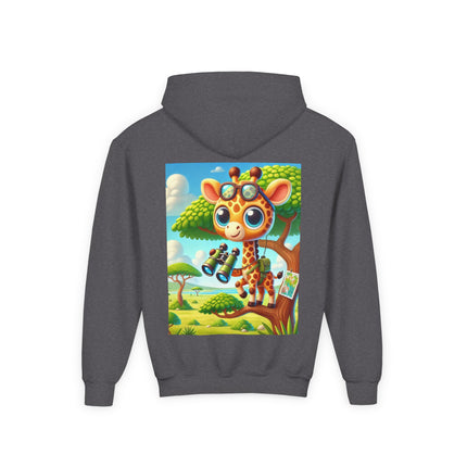 Giraffe Lookout Youth Hooded Sweatshirt – Adventure, Curiosity & Cozy Comfort