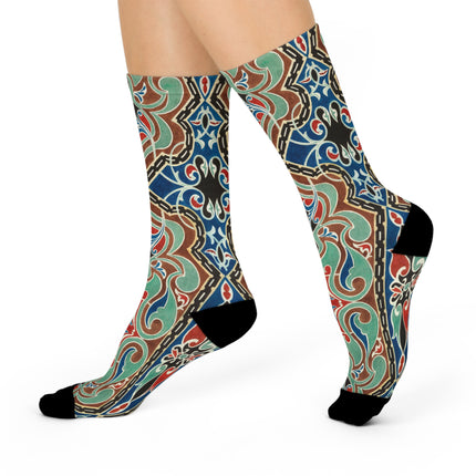 Arabian Ornament by Elizabeth A. Nedwill Cushioned Crew Socks