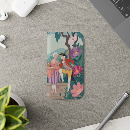 🌺🎭 The Garden Courtship Flip Case – Art Deco Floral Romance