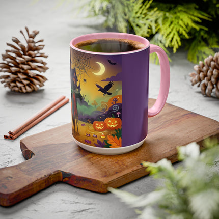 🌙🎃 The Scarecrow Of Haunted Hollow Colorful Mug – Whimsical Halloween Mystery