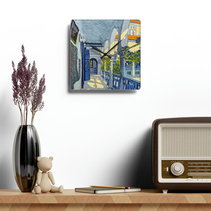 Gallery of a Moroccan Riad Acrylic Wall Clock, Round and Square
