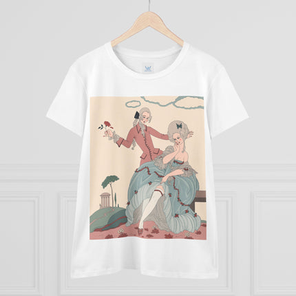 🌹🎀 The Rose Garden Courtship Cotton Tee – Art Deco Romantic Fashion