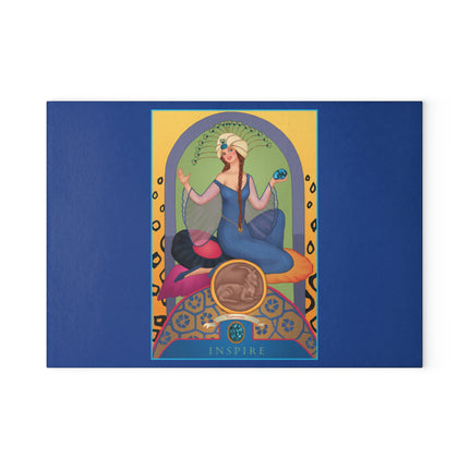 December & Tanzanite Zodiac Glass Cutting Board
