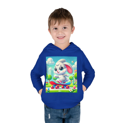 Skateboard Bunny Adventure Toddler Pullover Fleece Hoodie
