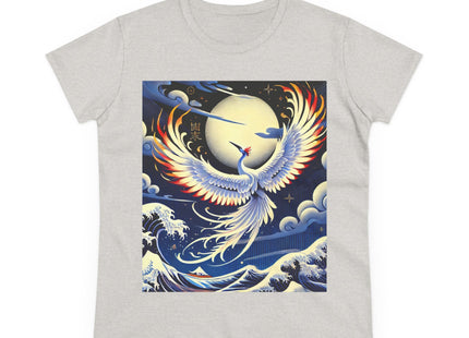 Majestic White Crane Women's Midweight Cotton Tee