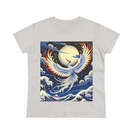 Majestic White Crane Cotton Tee