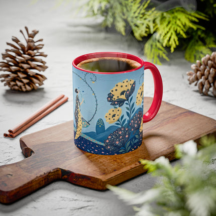🌼🦋 The Enchanted Butterfly Garden Promenade Colorful Mug – Art Deco Floral Whimsy