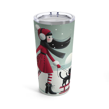 Red Sled & Curious Cats Tumbler 20oz