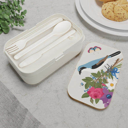 Bluebird & Butterfly Bento Lunch Box – Elegant Charm & Springtime Grace