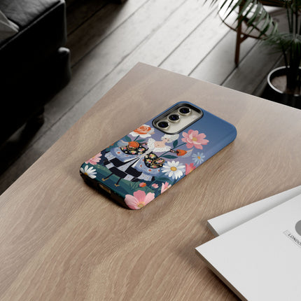 🌸🎀 The Grand Floral Promenade Phone Case – Art Deco Fashion Fantasy