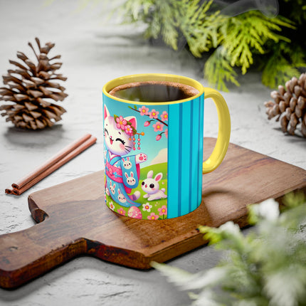 Springtime Kitten’s Easter Joy Colorful Mugs (11oz, 15oz)