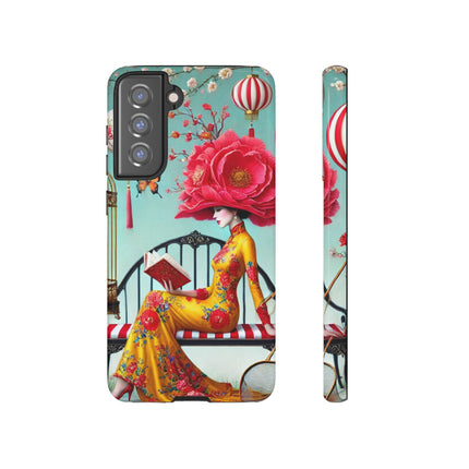 Reading In A Painted Garden Phone Cases