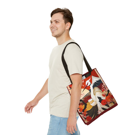 Crane at an Autumn Vineyard Tote Bag (AOP)
