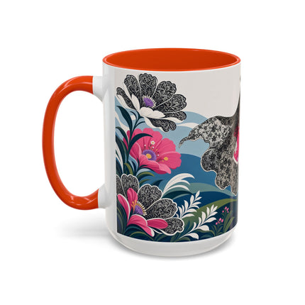 🌸🎀 The Pink Lace Garden Promenade Colorful Mug – Art Deco Fashion Elegance
