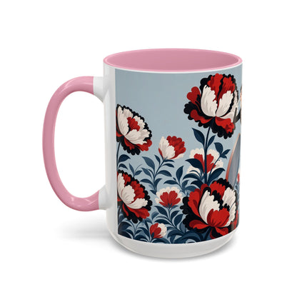 ❤️🌺 The Scarlet Blossom Dancer Colorful Mug – Art Deco Fashion Whimsy