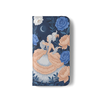 🌙🌸 The Lady Of The Moonlit Flowers Flip Case – Art Deco Floral Reverie