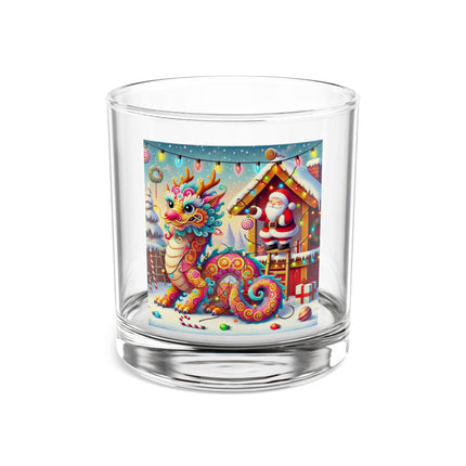 Playful Dragon's Christmas Rocks Glass, 10oz