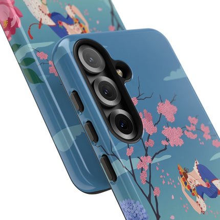 🌸☂️ The Lady Of The Falling Blossoms Phone Case – Art Deco Garden Whimsy